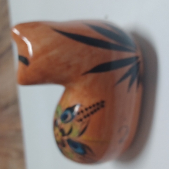 mexican pottery cat hand painted - Picture 3 of 5